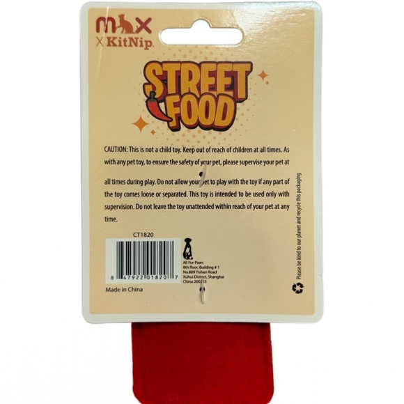 KitNip Kitty Cat STREET FOOD Interactive Wand Catnip Plush New Lot of 4 Cat Toys - Picture 13 of 16